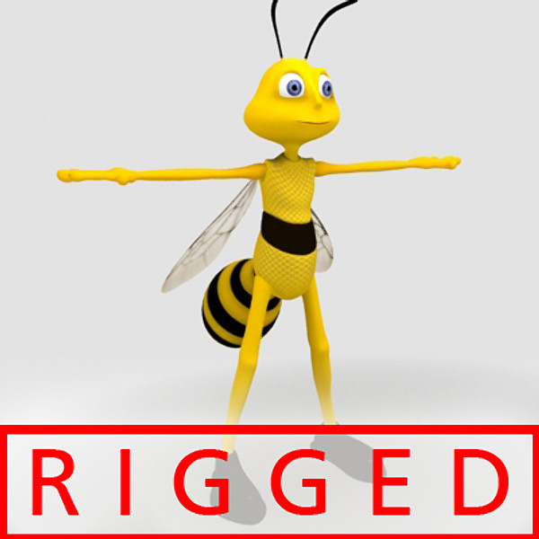 cartoon bee rig 3d max - bee rigged.max by Batkhaan